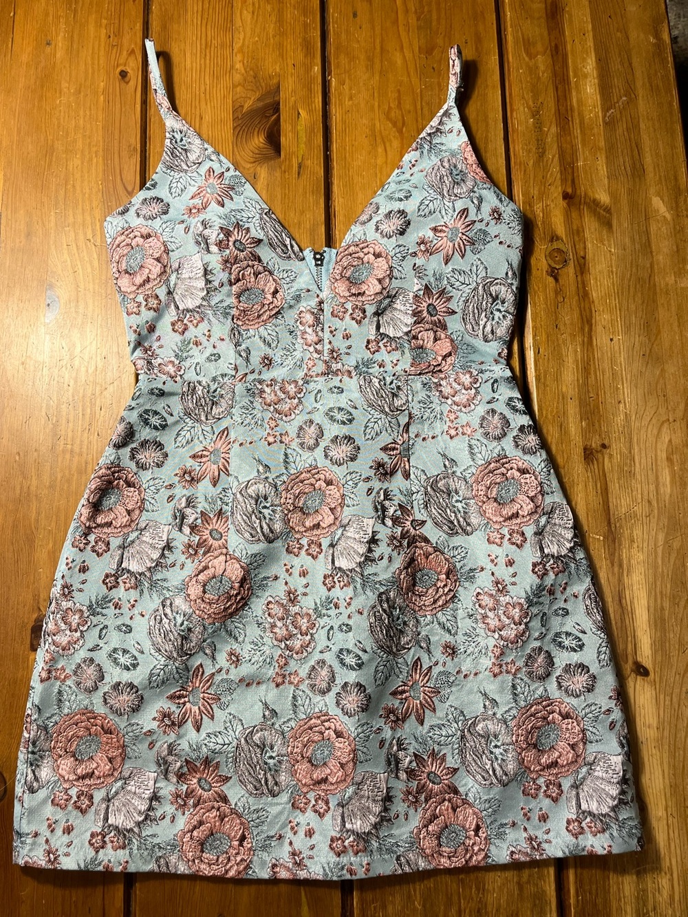 Hello Molly Floral Mini Dress in Mint, Blush & Gray